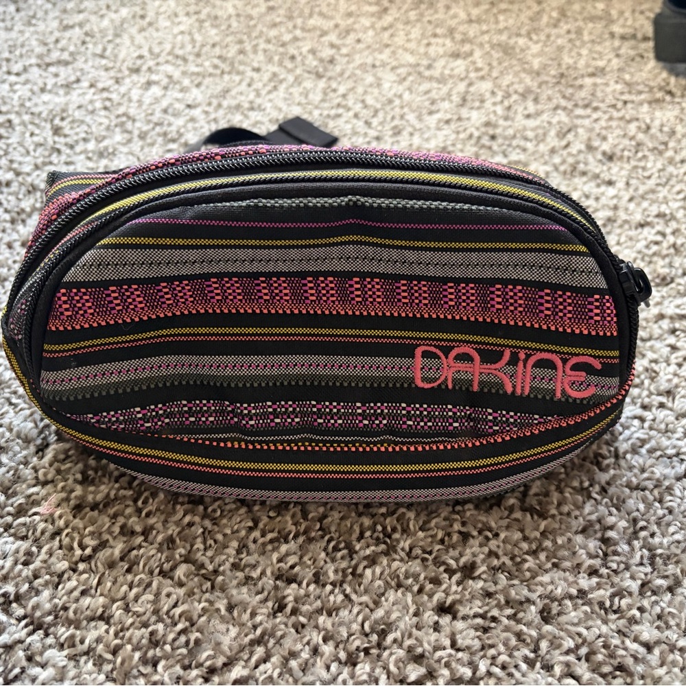 Dakine Striped Belt Bag in Pink and Black
